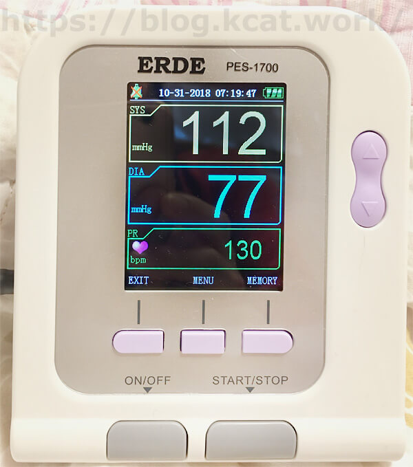 ペット用血圧計エルデで計測した数値